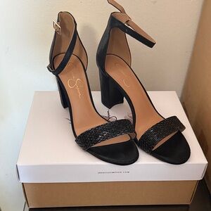 Jessica Simpson Black Block Heel Sandals